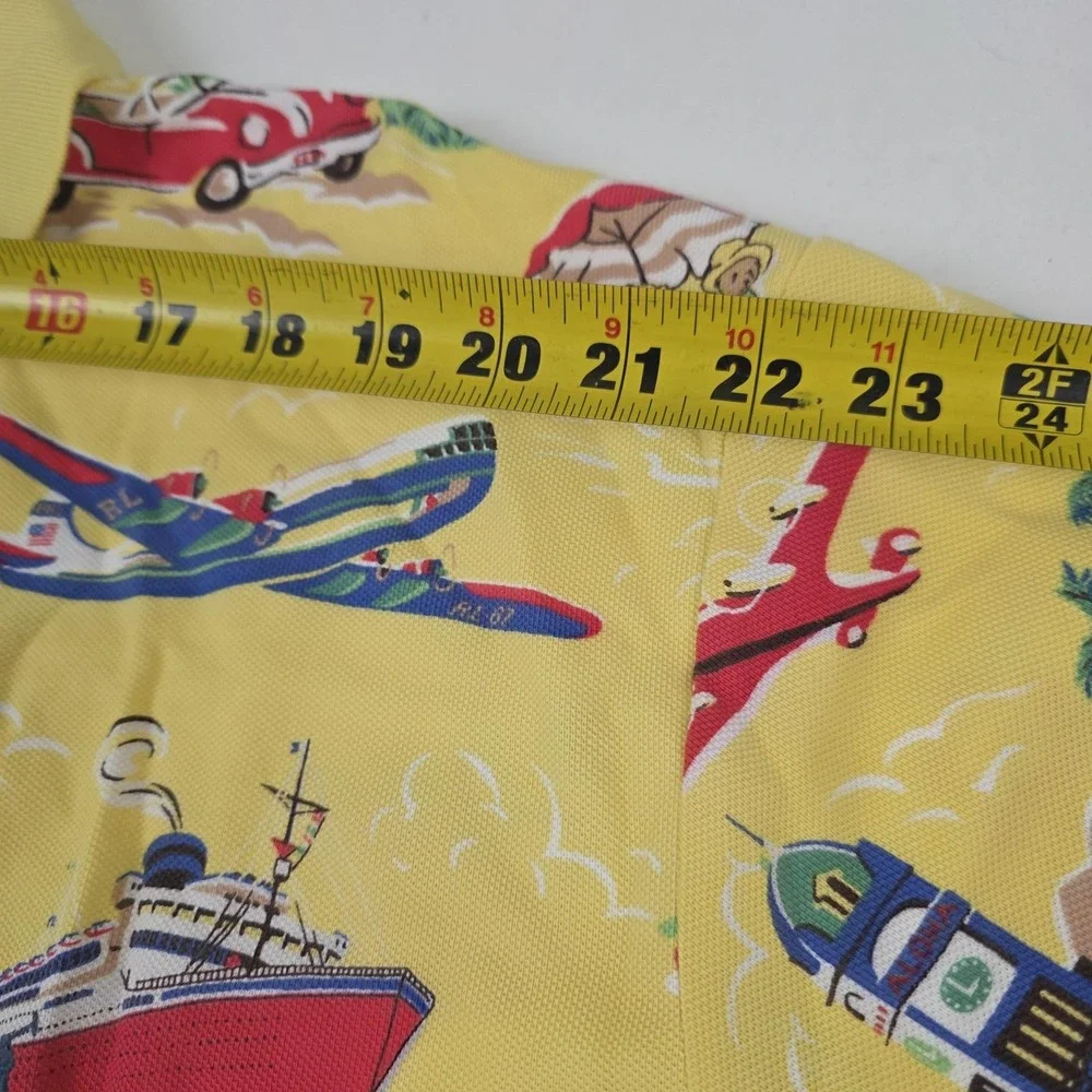 Polo Ralph Lauren Hawaiian Polo Shirt Mens 3XLT Yellow Aloha Print Short Sleeve